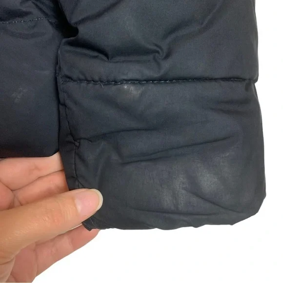 15. Hollister Black Winter Puffer Jacket Size Large Hooded - Picture 13 of 16